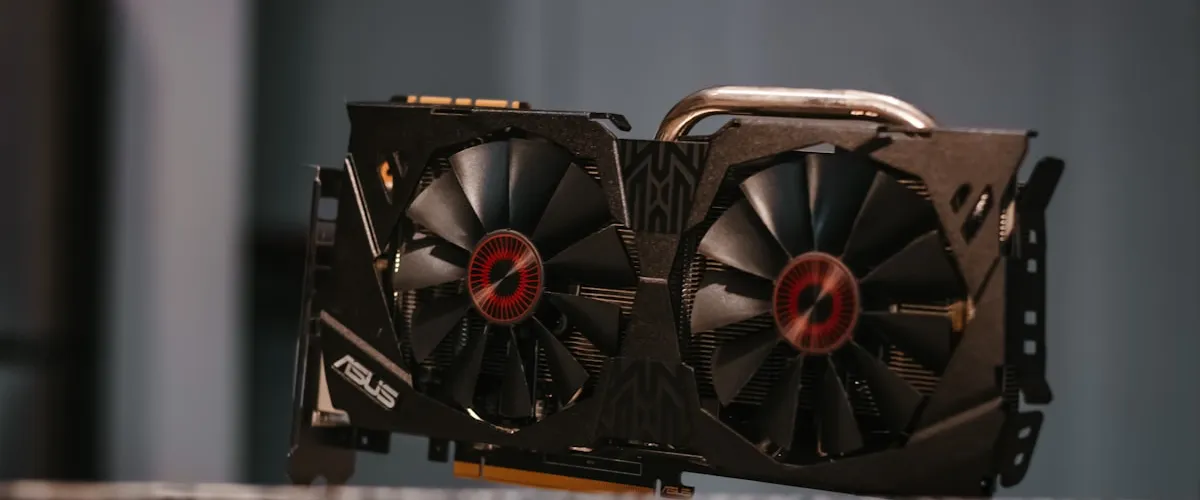 Computer graphics card hardware close-up