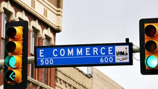 Online marketplace on computer screen